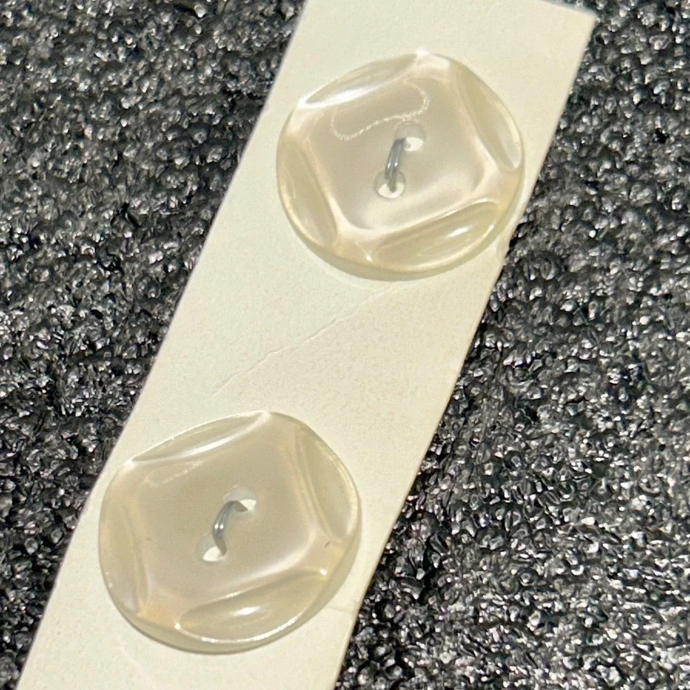 Vintage Button Basics Clear Iridescent Geometric Buttons‎ 12mm 19mm Lot of 7
